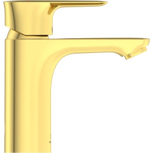 Ideal Standard Connect Air Waschtischarmatur in gebürstetem Gold ohne Ablaufgarnitur.