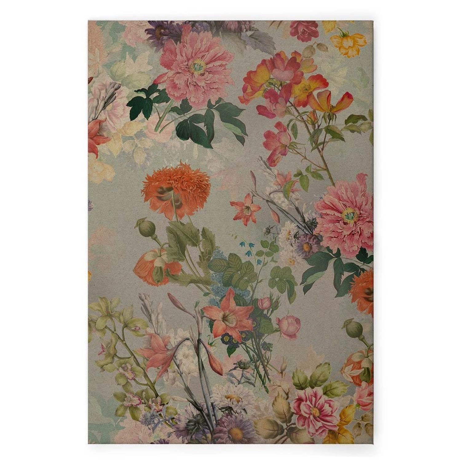 Bricoflor Bild Botanik Im Vintage Stil Buntes Wandbild Mit Blumen Botanical Leinwandbild In 60 X 90 Cm Ideal Für Schlafz