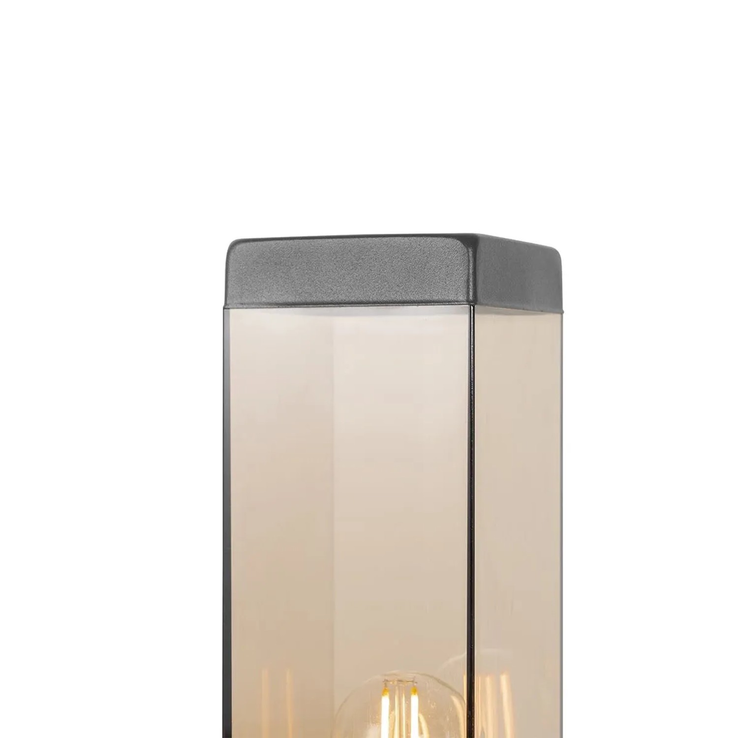 QAZQA Moderne Außen Stehleuchte Dunkelgrau mit Rauchglas 80 cm Malios_3