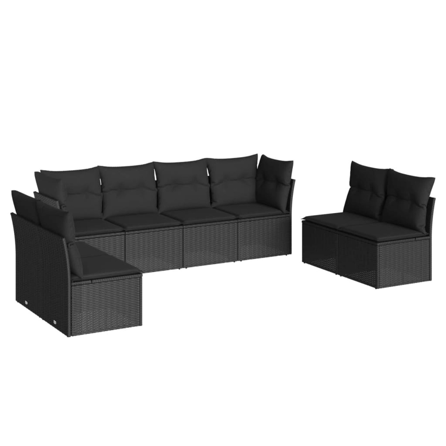 vidaXL 8-tlg Garten-Sofagarnitur mit Kissen Schwarz Poly Rattan Modell 58 günstig online kaufen