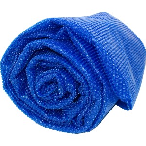 Gerollte Steinbach Solarabdeckplane für Rechteckbecken, blau, 700x350 cm. Pool Solarplane zur Erwärmung des Poolwassers.