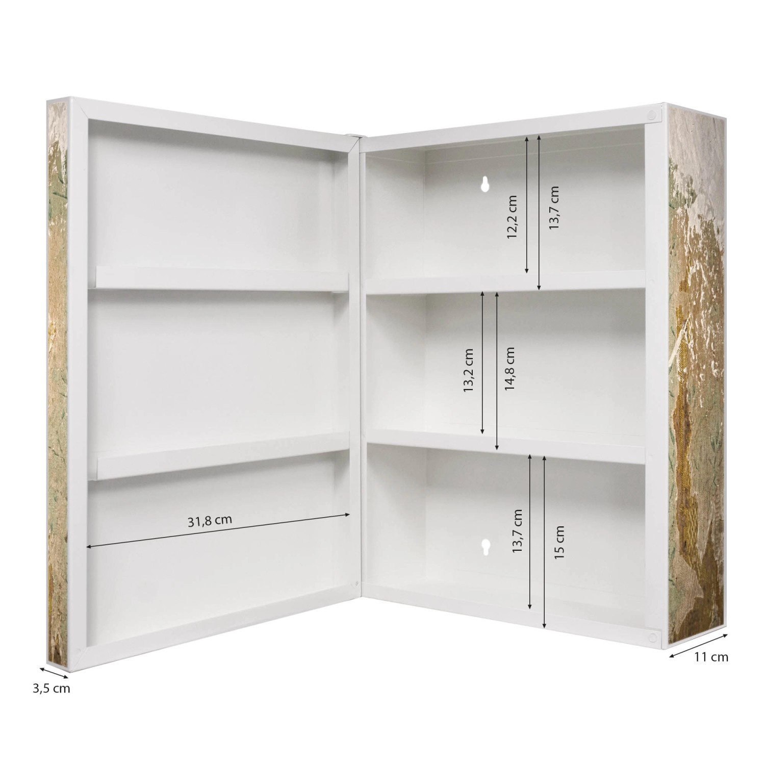 Banjado XXL Medizinschrank Abschliessbar 35x46x15cm Arzneischrank Weiß Aus günstig online kaufen