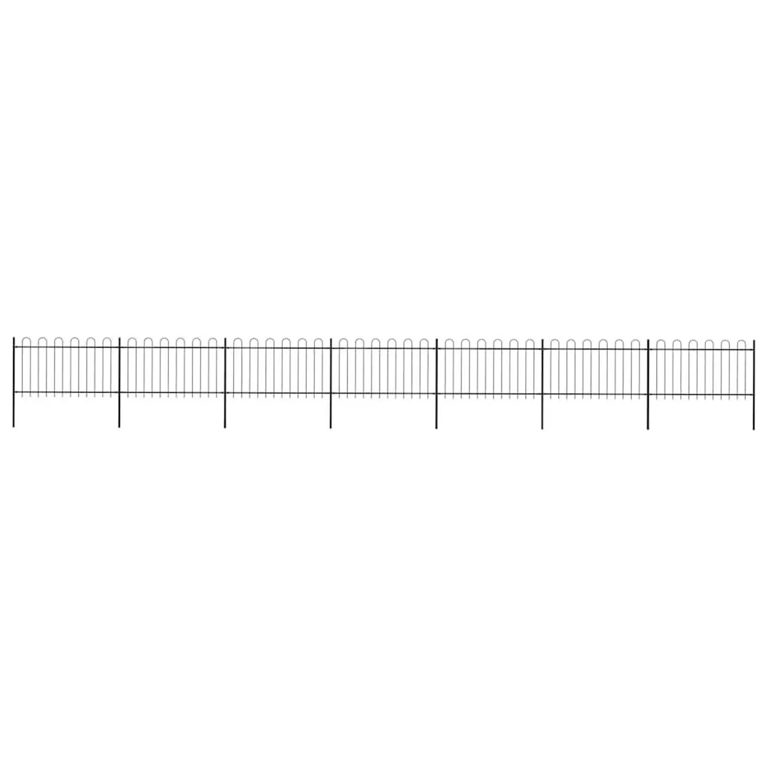 vidaXL Gartenzaun mit Rundbogen Stahl 1248 x 100 cm Schwarz 277662 günstig online kaufen
