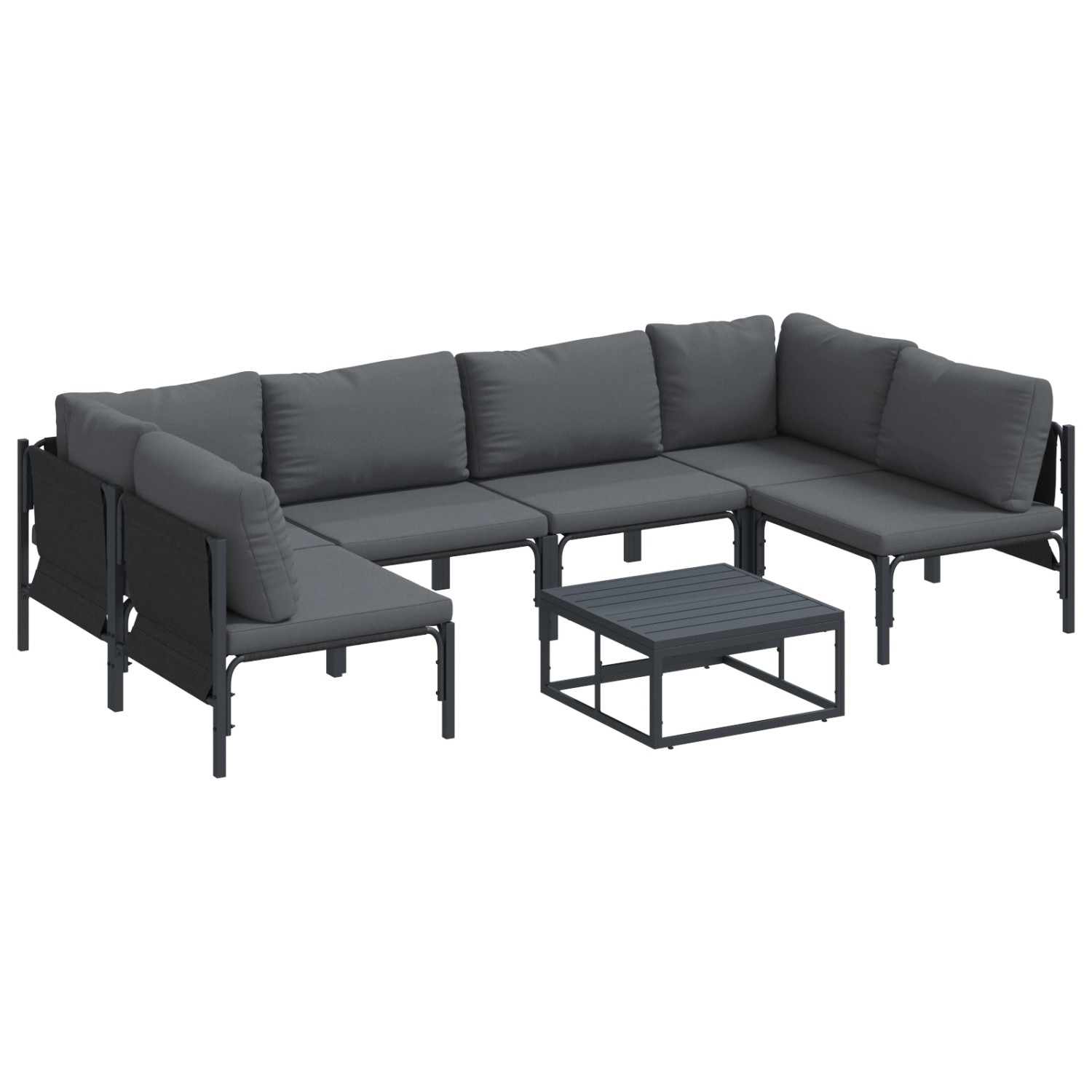 vidaXL Garten-Sofa-Set 7-Tlg Anthrazit Stahl 3378979 günstig online kaufen