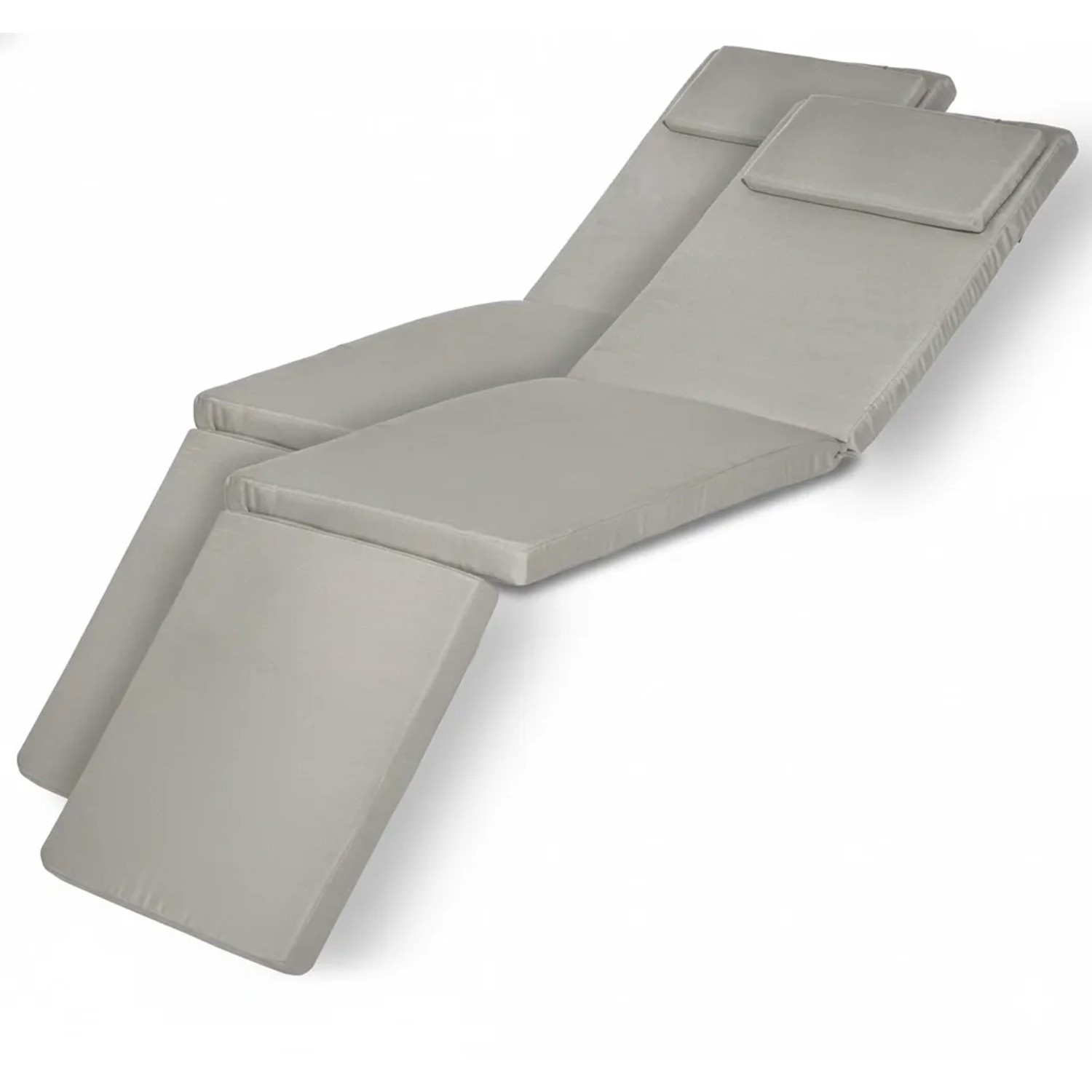 Beautissu Loftlux DC Deckchairauflage 175x45x5cm Hellgrau 2tlg