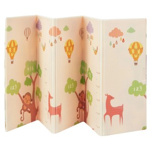 Juskys Kinder Spielmatte Jakob, 180x200 cm, mit Bären- und Waldtiermotiven, faltbar.