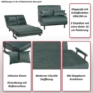 MCW Schlafsessel K29 in Bordeaux: Klappsofa mit Schlaffunktion und Chenille-Bezug.