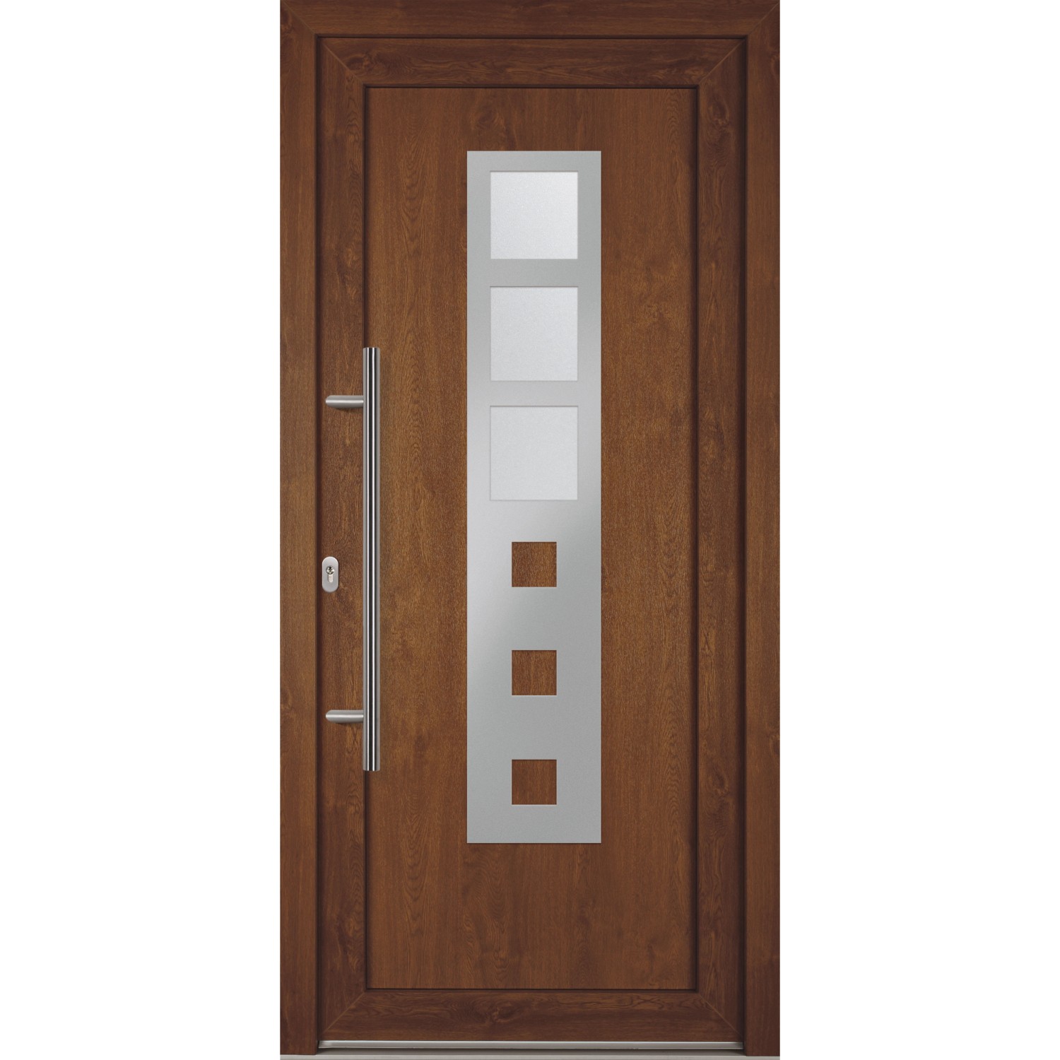 Haustür G7442S2 Schwenkhakenschloss Weiß-Oak DIN L auf Maß