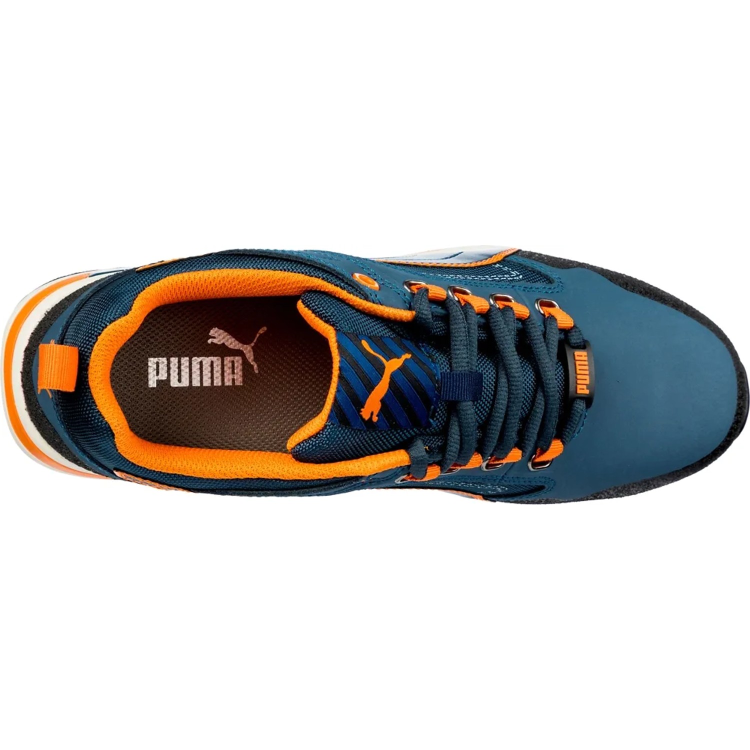 Puma Safety Crosstwist Low S3 Sicherheitshalbschuh, blau-orange, Größe 41, von oben.