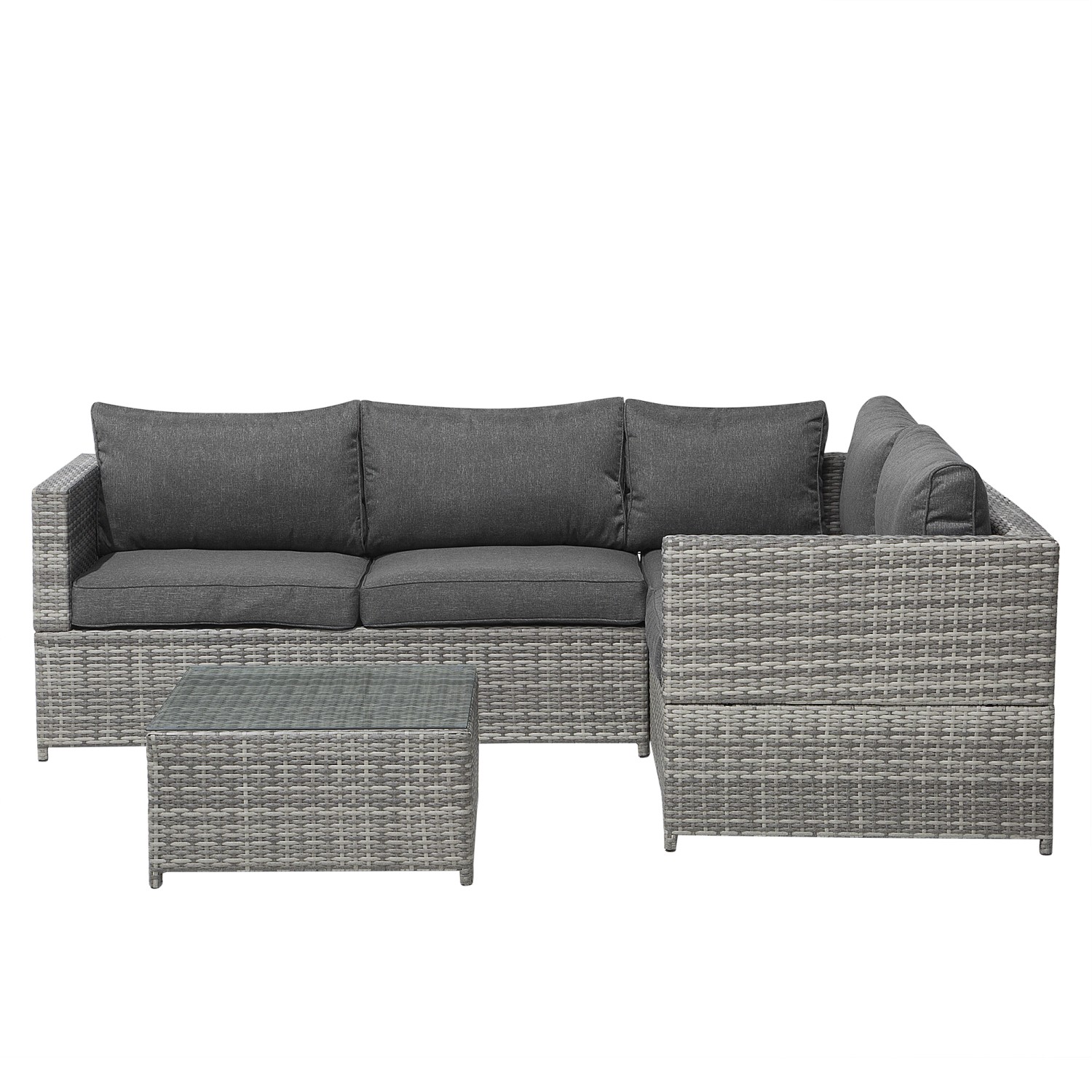 Beliani Lounge Set Grau 144x212x77
