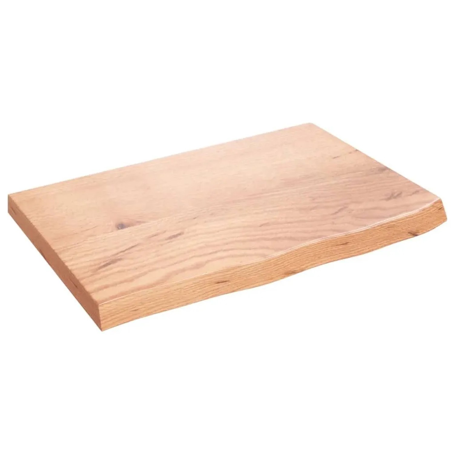 vidaXL Tischplatte Hellbraun 60x40x2-4 cm Massivholz Eiche Behandelt 3156345