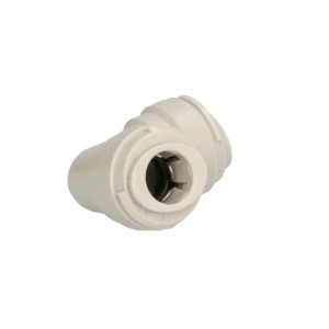Weißer 90° Winkelverbinder 3/8 für Schläuche, Kunststoff, Küchenausstattung.