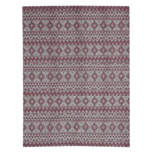MeGusta Flachflor Teppich Vintage Pink, 80x150 cm, mit Ethno-Muster.