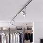 Paulmann Urail LED Schienenspot Circle, chrom matt, an Schienensystem im Raum.
