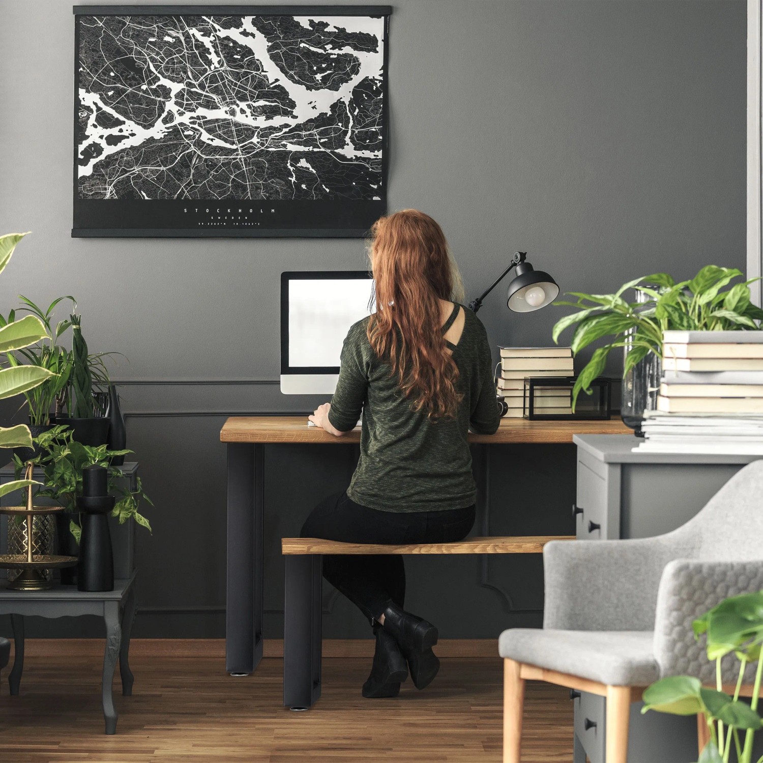 Relaxdays Tischkufen 2er Set, Stahl schwarz, 72x60cm, Industrial Design für DIY Möbelbau.