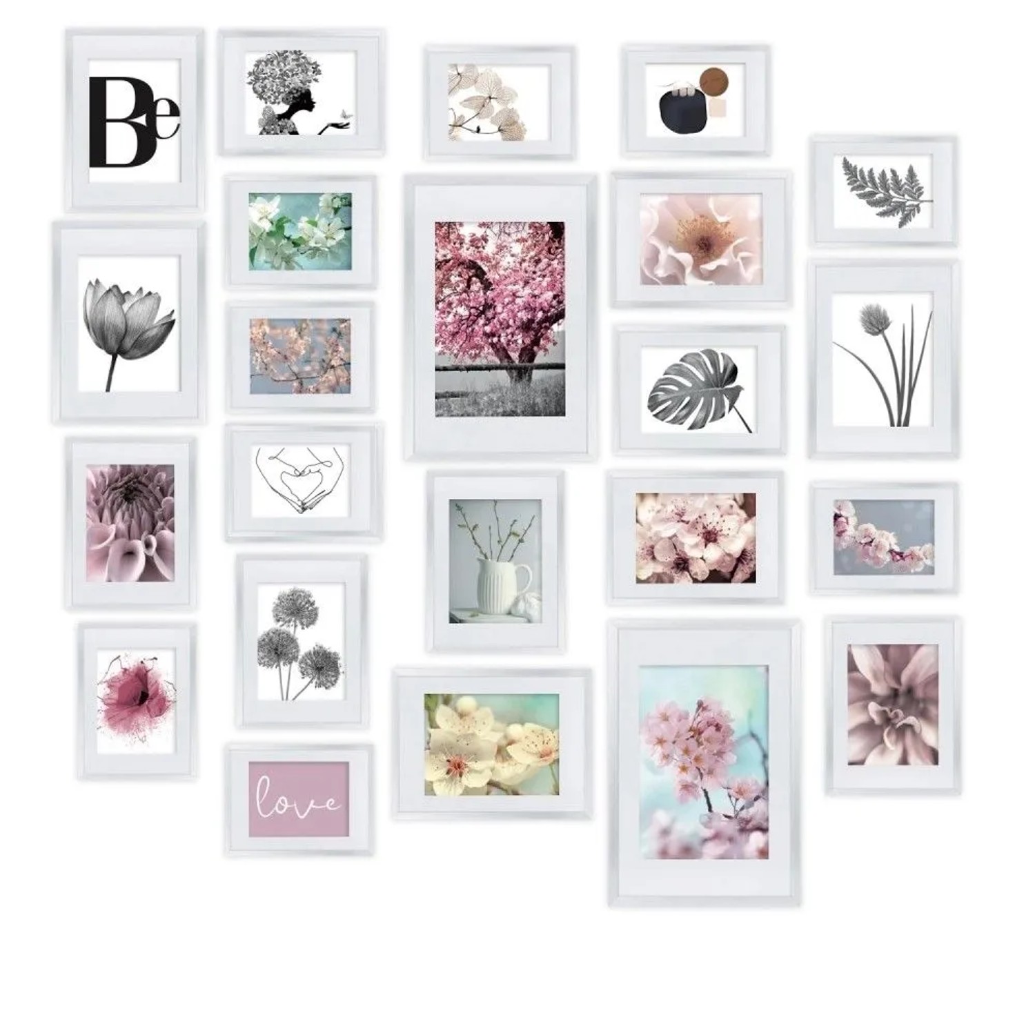 Bomoe Blossom Bilderrahmen Kunststoff Weiß 24tlg