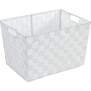 Wenko Aufbewahrungskorb Adria M, weiß, 35x22x25,5 cm, aus Kunststoff-Geflecht.