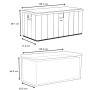 Skizze: Lifetime Gartenbox Sand, Maße 151x72x69cm, Universalbox für Garten, wasserdicht und UV-beständig.