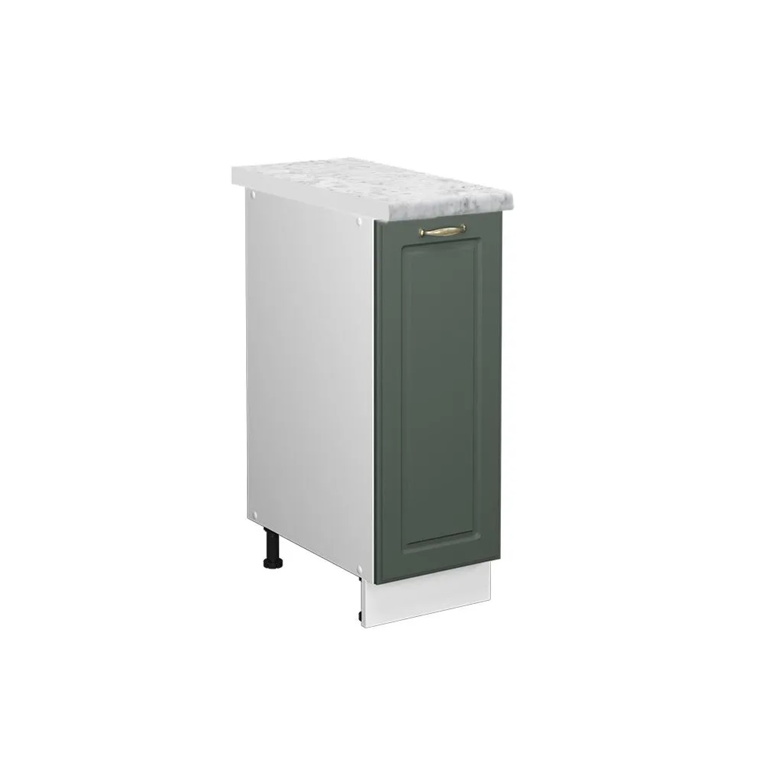 Vicco Apothekerschrank Fame-Line Grün-Gold Landhaus Weiß 30 cm AP Marmor