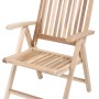 Verstellbarer DELUKE Gartenstuhl LENNAR aus Teakholz, ideal für Terrasse und Garten.