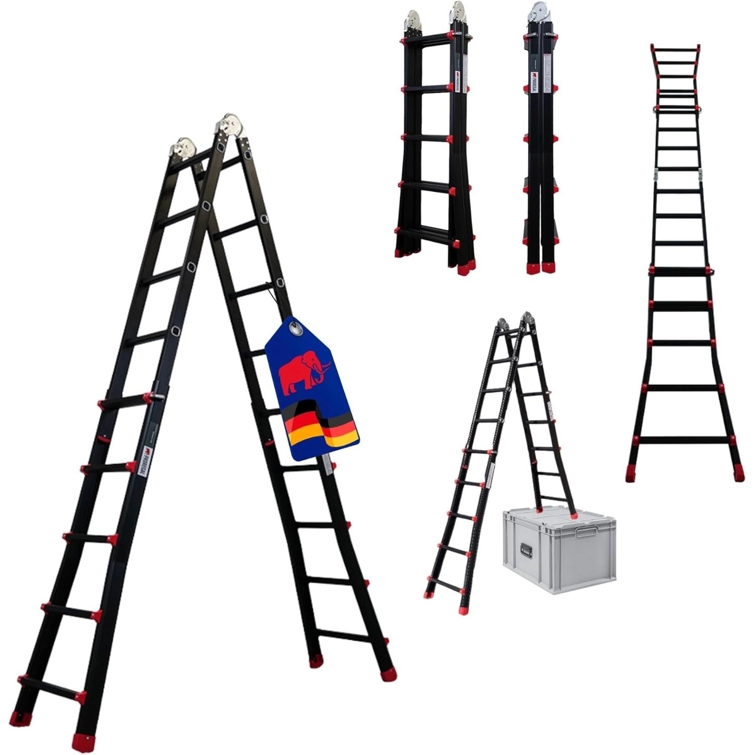 PROREGAL Sprossen-Mehrzweckleiter APOLLO 3-In-1 Aluminiumleiter 4x5 Sprosse günstig online kaufen