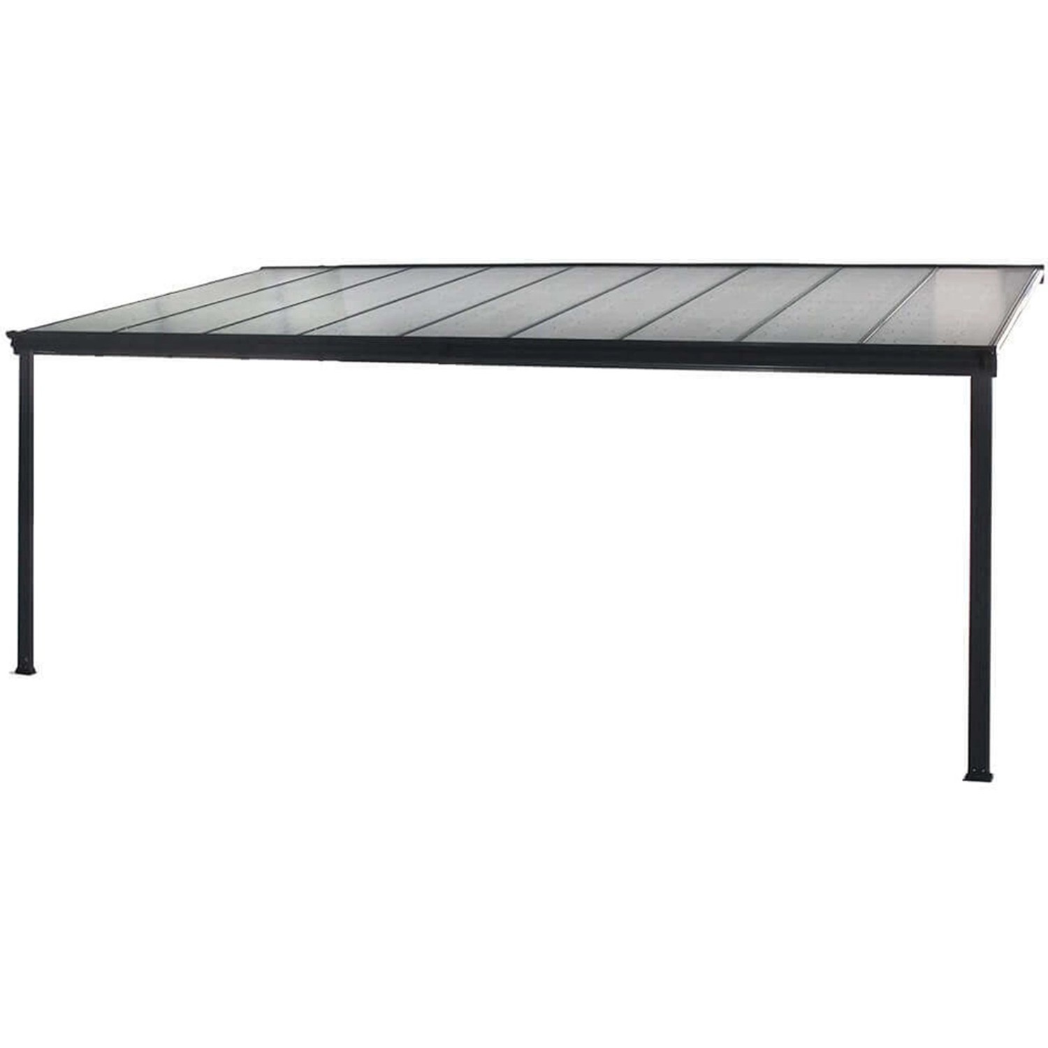 Home Deluxe Terrassenüberdachung Solis Alu in Anthrazit mit Hohlkammerplatten.