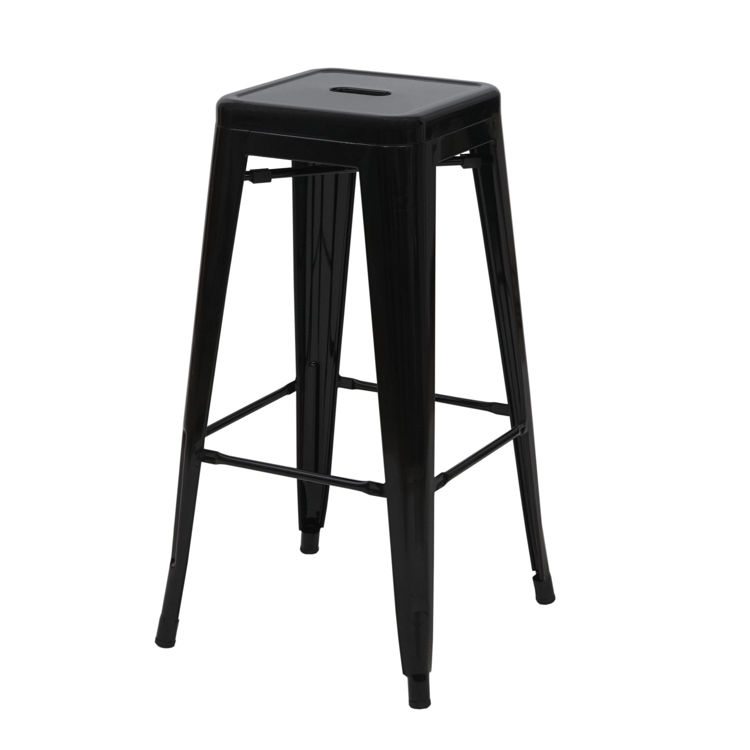 PROREGAL Barhocker Sitzhöhe 77cm Metall Industriedesign Stapelbar Schwarz B günstig online kaufen