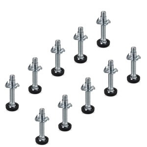 SOTECH 10er Set Verstellschrauben M8 x 45 mm mit Einschlagmutter und Kunststoff Fußteil