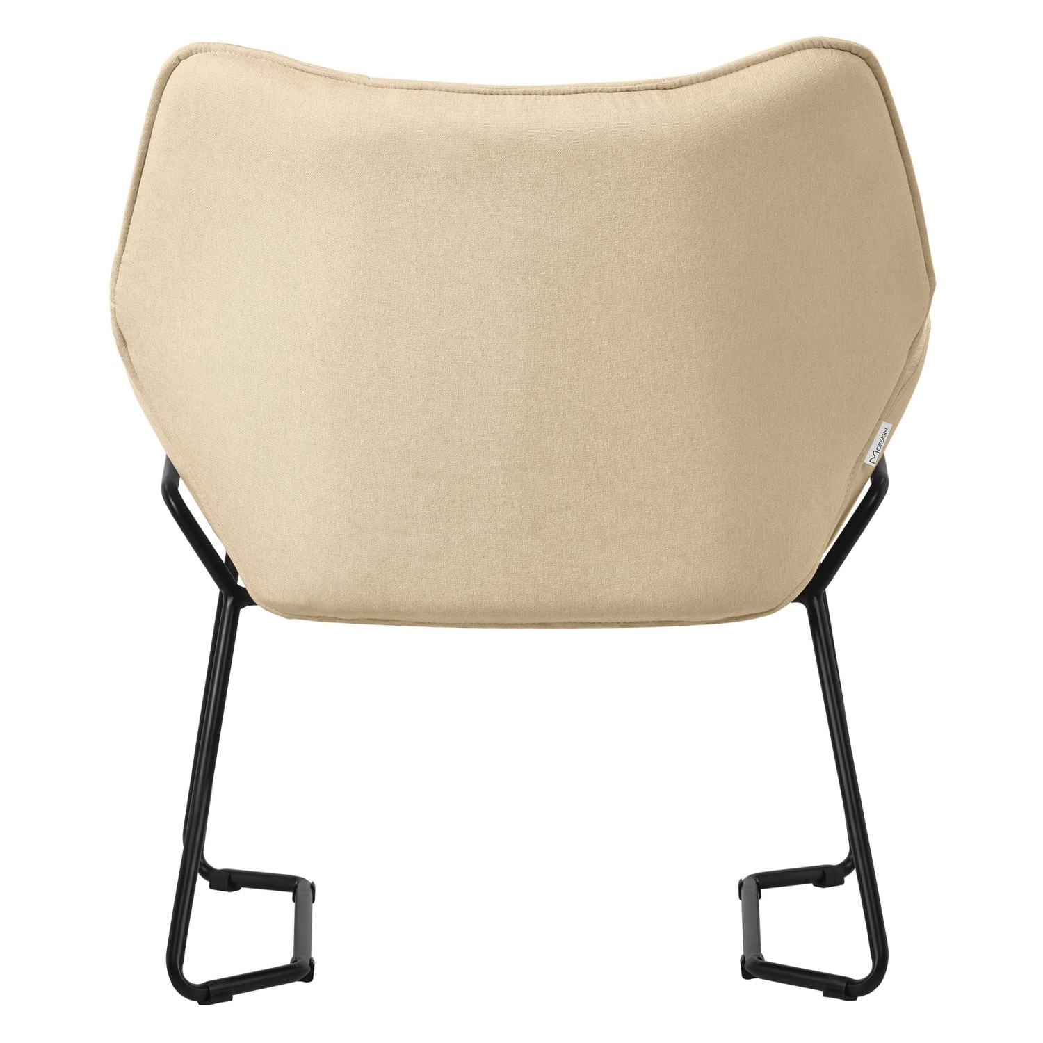 ML-Design Loungesessel Sand, Leinenbezug, Stahlgestell, Rückenansicht.