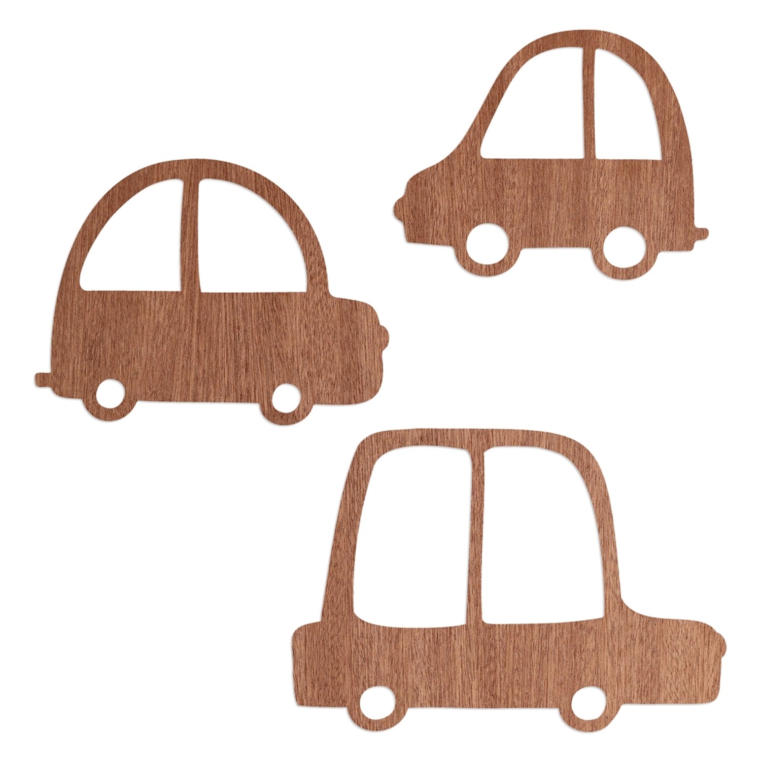 WANDStyle Wanddeko aus Holz Autos 3-teilig 50,3 x 35,1 cm in der Farbe Maha günstig online kaufen