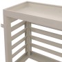 MCW Metall Verkleidung für Klimaanlage/Wärmepumpe, grau-weiß. Lamellenstruktur, oben mit Pflanzkasten. Garten.