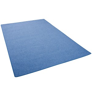 Blauer Snapstyle Feinschlingen Velour Teppich Strong, 80x160cm. Kurzflorteppich für Wohnräume.
