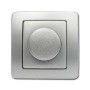 Silberner LED Dimmer von TEM EKONOMIK, Dreh-Wechsel, für Schalterprogramme.