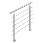 AICA 304 Edelstahl Treppengeländer Set Seitenmontage 150 cm Länge 5 Querstreben