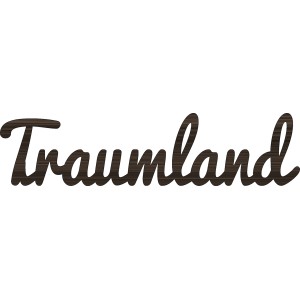 Wandtattoo Traumland IV, Schriftzug in Holzoptik für die Wandgestaltung.