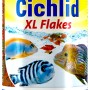 Tetra Cichlid XL Flakes 1 l: Flockenfutter für Cichliden, mit Abbildung von Fischen.