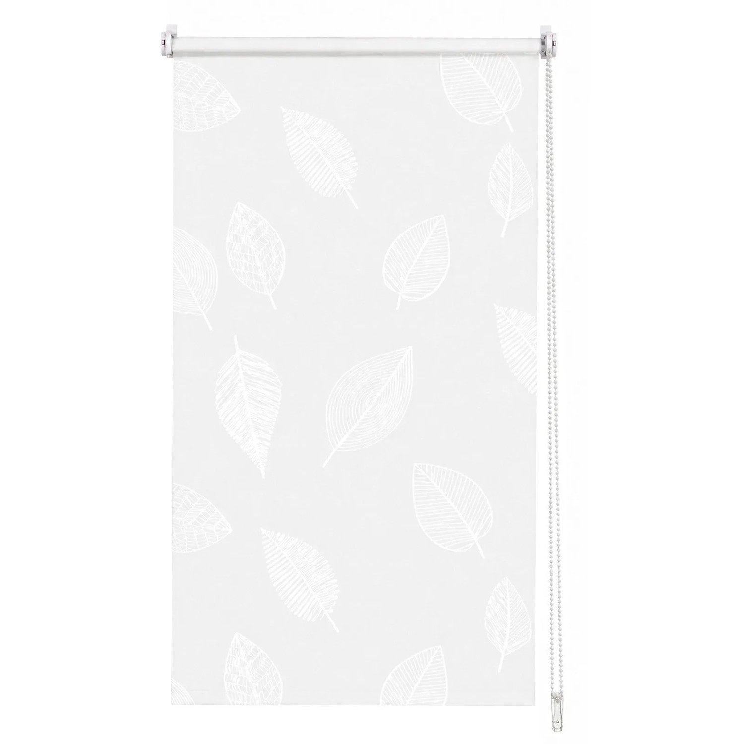 Sekey Rollo Seitenzugrollo ohne Bohren Blickdicht Sichtschutzrollo Blatt Weiss 85x150cm