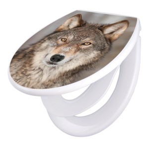 Banjado WC-Sitz mit Wolfsmotiv Soraya. Klodeckel mit Absenkautomatik und integriertem Kindersitz.