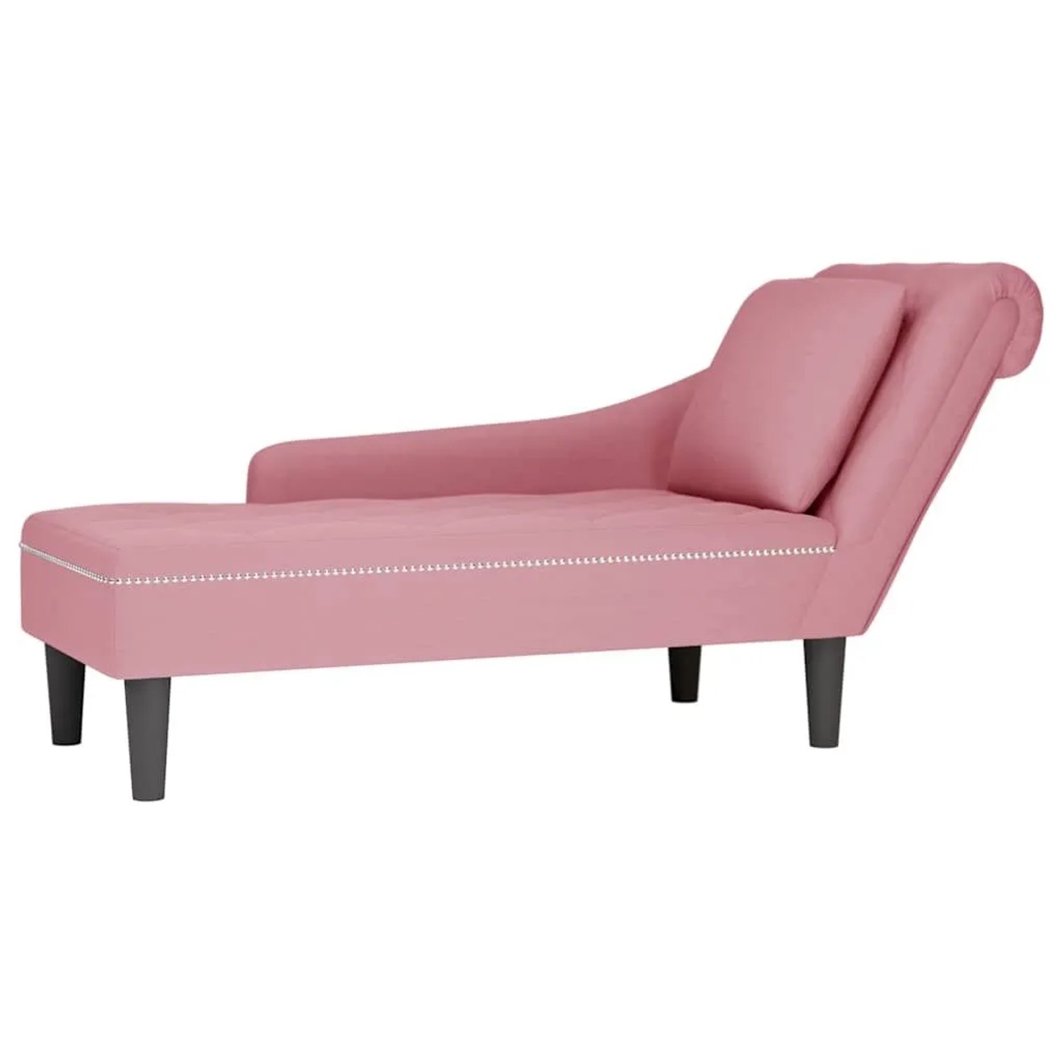 vidaXL Chaiselongue mit Kissen und Rechter Armlehne Rosa Samt 4009775