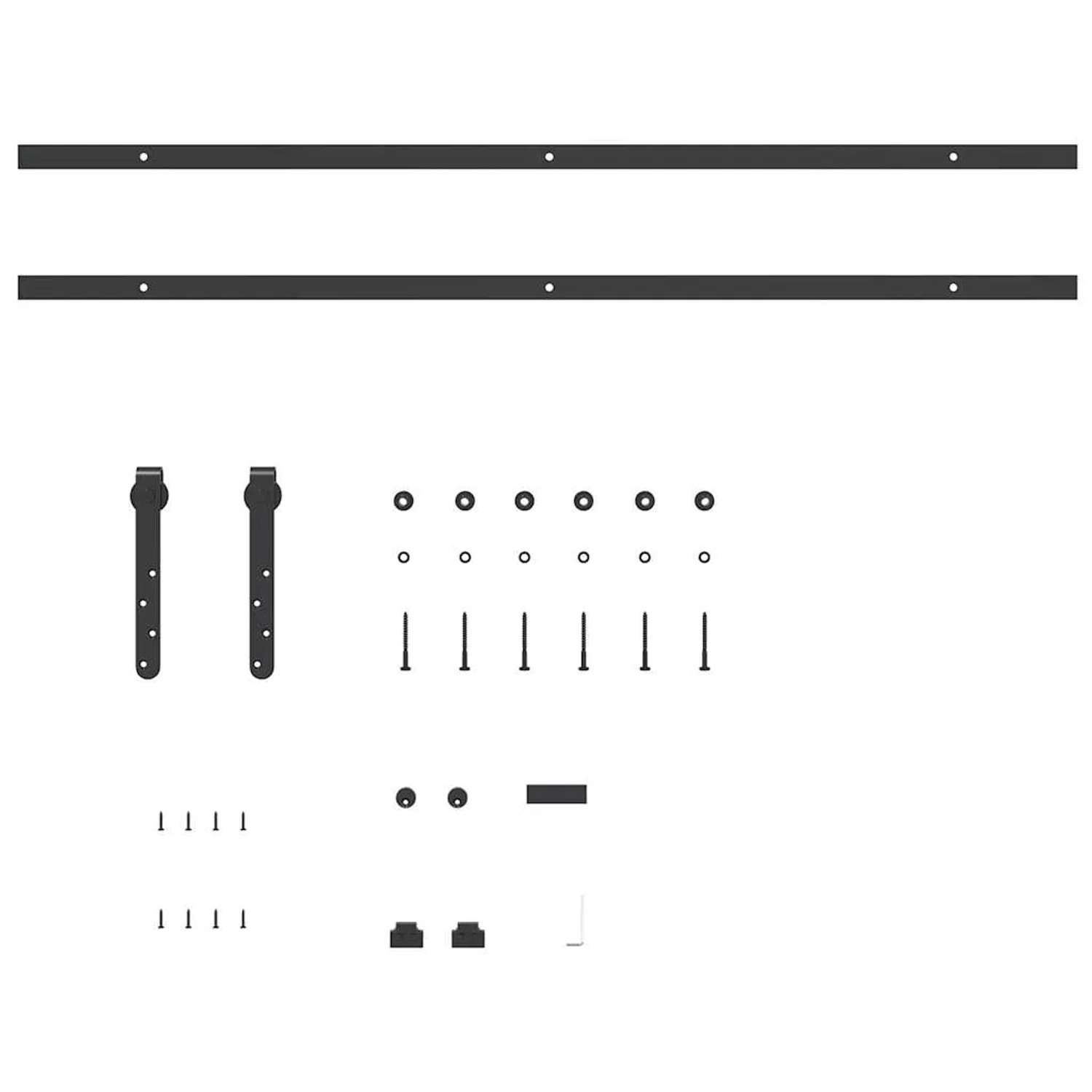 vidaXL Schiebetürbeschlag Set 213cm, Karbonstahl, für Schranktüren. Komplettes Set mit Schienen, Rollen und Zubehör.