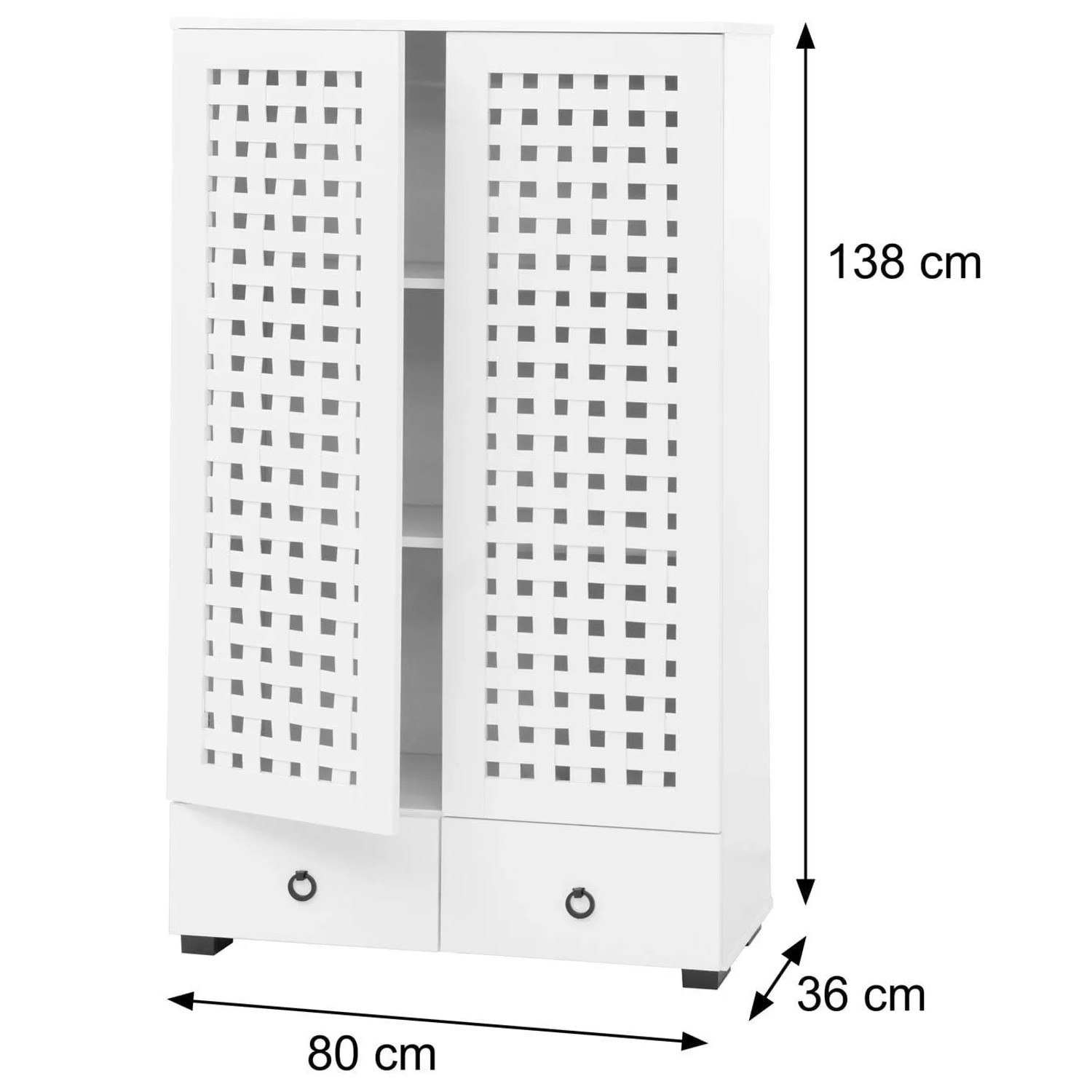 MCW Schrank N87 3D-Flecht-Design Soft-Close 138x80x36cm Braun_4