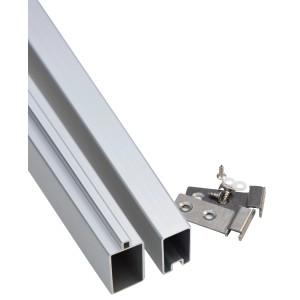 T & J WPC-Steckzaun Start- & Abschlussleiste Skär Silber, 179cm lang, mit Befestigungsmaterial.