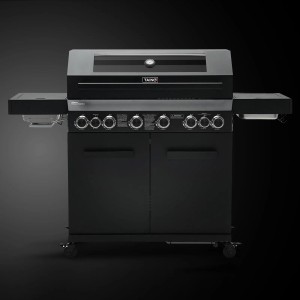 Schwarzer Taino Platinum Yamara Dark 6+2 Gasgrill mit 4 Brennern, Sear- und Backburner.