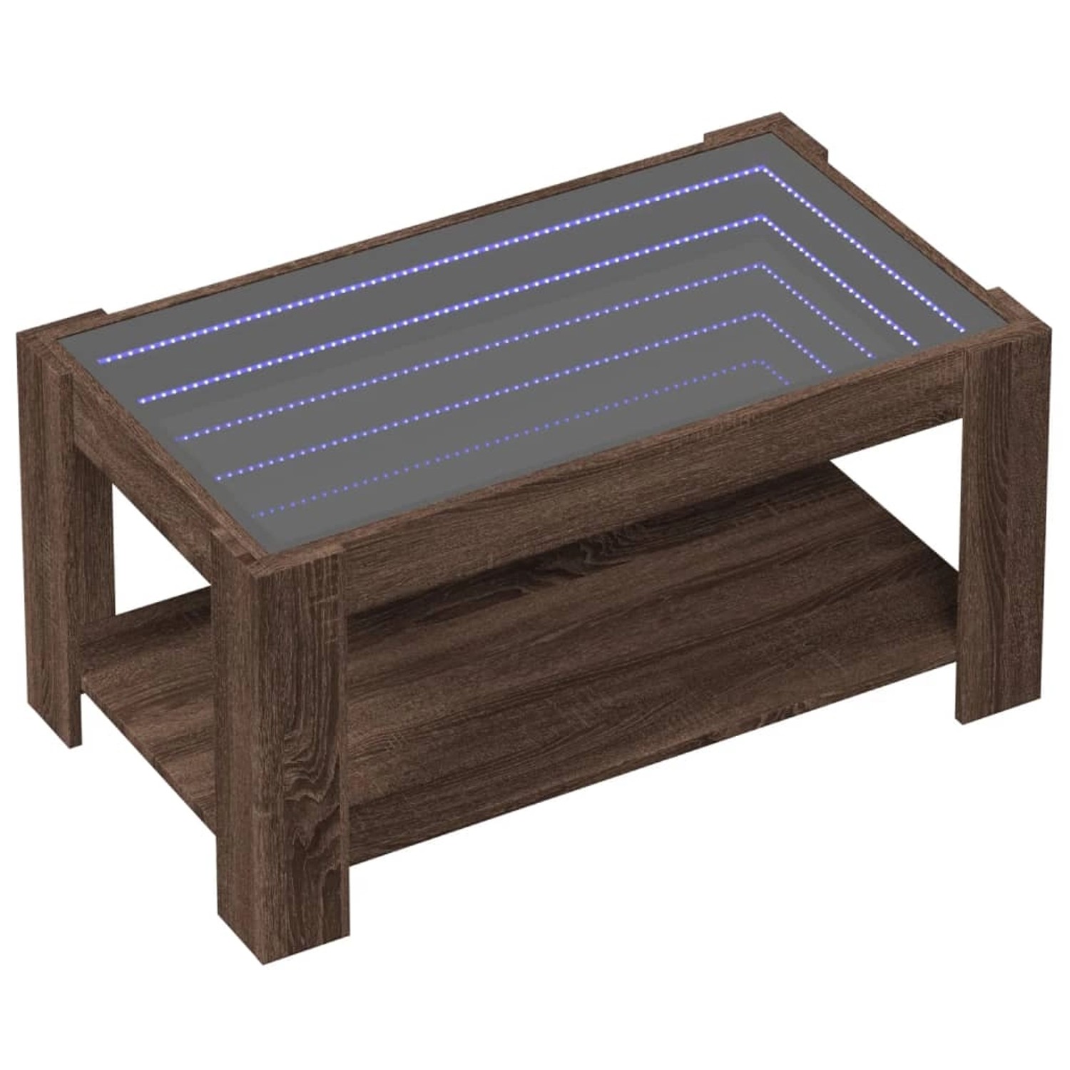 vidaXL LED-Couchtisch Braun Eichen-Optik 93x53x45 cm Holzwerkstoff 847559 günstig online kaufen