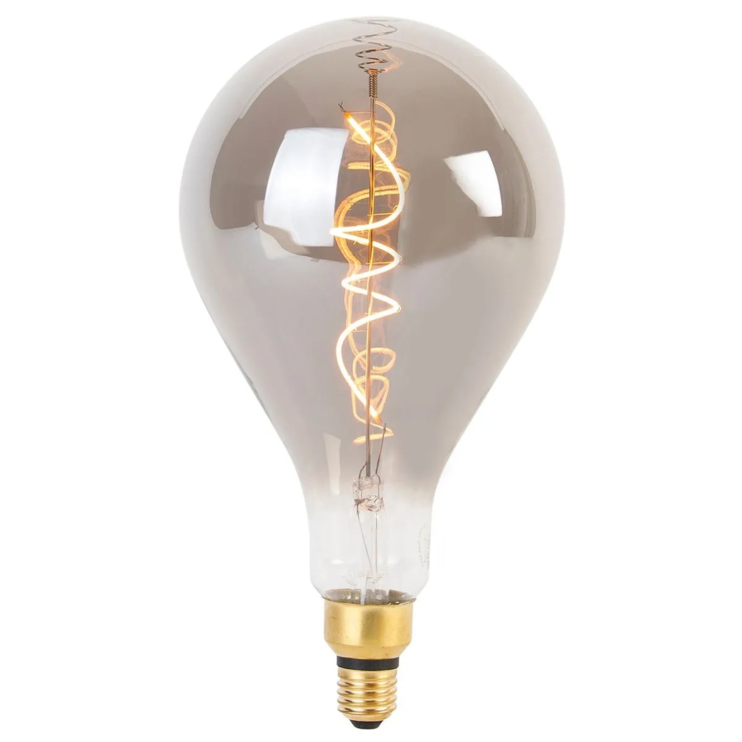 LUEDD E27 Dimmbare LED Spiralfadenlampe A165 Rauch 4W 120,m 1800K