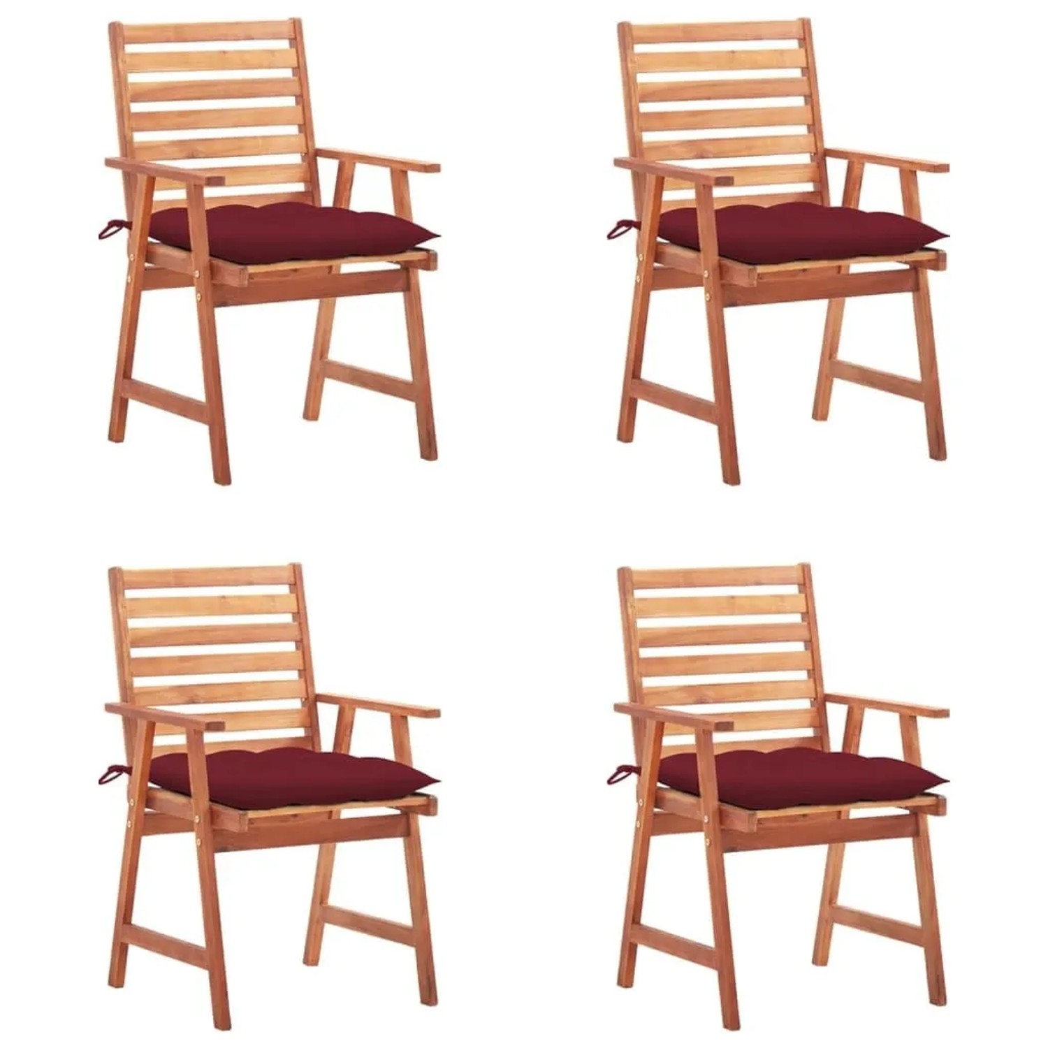 vidaXL Garten-Essstühle 4 Stk mit Kissen Massivholz Akazie 3078344