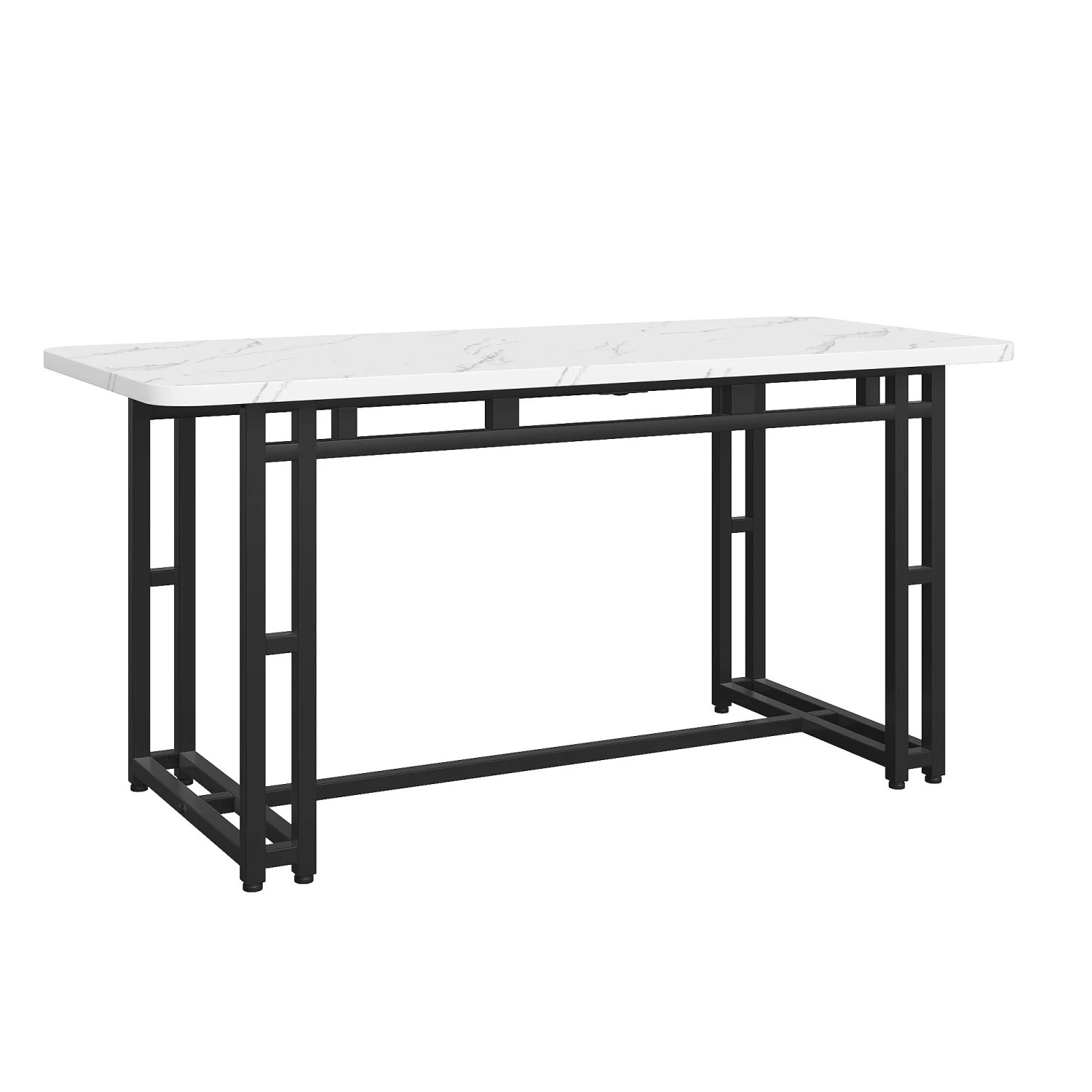 Okwish Esstisch Gestell Aus Metall Mit Schwarzen Tischbeine Für Esszimmer Wohnzimmer 140 × 80 Cm