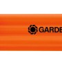 Gardena Schlauchregner, 15 m, orange, mit Armaturen für schonende Bewässerung.