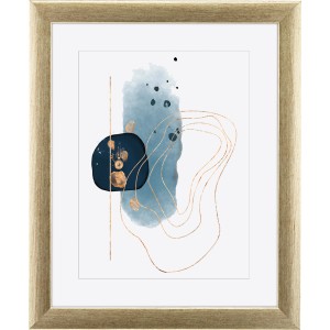 Holz-Bilderrahmen in Goldoptik, 40x50 cm, mit abstraktem Bild