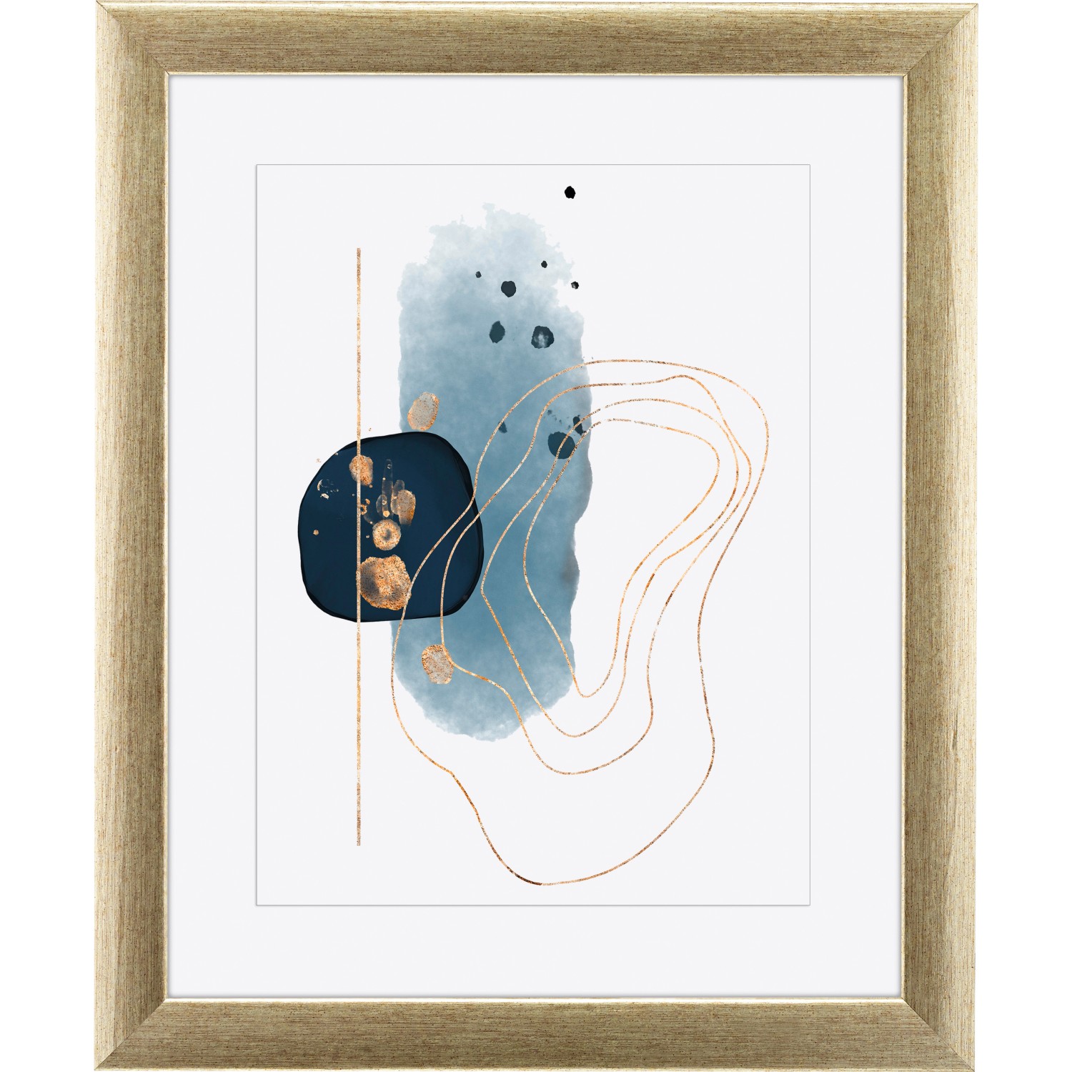 Holz-Bilderrahmen Silber/Gold 40 cm x 50 cm